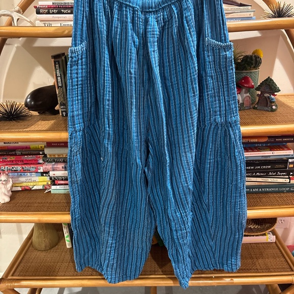 Free People Blue Wide Leg Pants - Picture 3 of 3